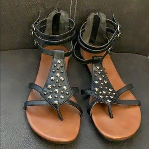 Black Studded Sandals
